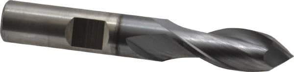 Cleveland - 3/8" Diam, 9/16" LOC, 2 Flute, 90° Point Angle, High Speed Steel Drill Mill - TiCN Finish, 2-5/16" OAL, 3/8" Shank Diam - Eagle Tool & Supply