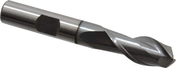 Cleveland - 7/16" Diam, 13/16" LOC, 2 Flute, 90° Point Angle, High Speed Steel Drill Mill - TiCN Finish, 2-1/2" OAL, 3/8" Shank Diam - Eagle Tool & Supply
