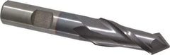 Cleveland - 9/16" Diam, 1-1/8" LOC, 2 Flute, 90° Point Angle, High Speed Steel Drill Mill - TiCN Finish, 3-1/8" OAL, 1/2" Shank Diam - Eagle Tool & Supply