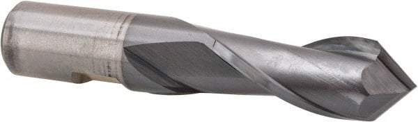 Cleveland - 3/4" Diam, 1-5/16" LOC, 2 Flute, 90° Point Angle, High Speed Steel Drill Mill - TiCN Finish, 3-9/16" OAL, 3/4" Shank Diam - Eagle Tool & Supply