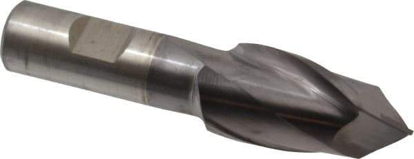 Cleveland - 1" Diam, 1-1/2" LOC, 2 Flute, 90° Point Angle, High Speed Steel Drill Mill - TiCN Finish, 3-1/4" OAL, 3/4" Shank Diam - Eagle Tool & Supply