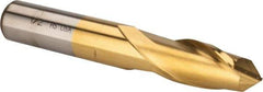 Cleveland - 1/2" Diam, 1" LOC, 2 Flute, 90° Point Angle, High Speed Steel Drill Mill - TiN Finish, 2" OAL, 1/2" Shank Diam - Eagle Tool & Supply