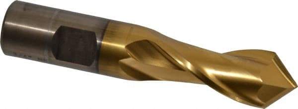 Cleveland - 3/4" Diam, 1-5/16" LOC, 2 Flute, 90° Point Angle, High Speed Steel Drill Mill - TiN Finish, 3-9/16" OAL, 3/4" Shank Diam - Eagle Tool & Supply