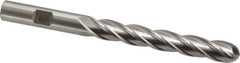 Cleveland - 3/8" Diam, 2-1/2" LOC, 4 Flute High Speed Steel Ball End Mill - Uncoated, Single End, 4-1/4" OAL, 3/8" Shank Diam, Spiral Flute - Eagle Tool & Supply