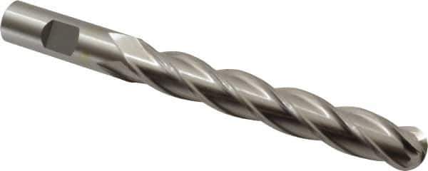 Cleveland - 5/8" Diam, 4" LOC, 4 Flute High Speed Steel Ball End Mill - Uncoated, Single End, 6-1/8" OAL, 5/8" Shank Diam, Spiral Flute - Eagle Tool & Supply