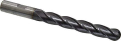 Cleveland - 1/2" Diam, 2" LOC, 4 Flute High Speed Steel Ball End Mill - TiCN Finish, Single End, 5" OAL, 1/2" Shank Diam, Spiral Flute - Eagle Tool & Supply