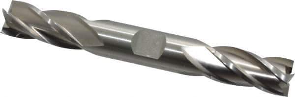 Cleveland - 1/2", 1" LOC, 1/2" Shank Diam, 4-1/2" OAL, 4 Flute, High Speed Steel Square End Mill - Double End, Uncoated, Spiral Flute, 30° Helix, Centercutting, Right Hand Cut, Right Hand Flute, Series HD-4C - Eagle Tool & Supply