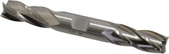 Cleveland - 5/8", 1-3/8" LOC, 5/8" Shank Diam, 5" OAL, 4 Flute, High Speed Steel Square End Mill - Double End, Uncoated, Spiral Flute, 30° Helix, Centercutting, Right Hand Cut, Right Hand Flute, Series HD-4C - Eagle Tool & Supply
