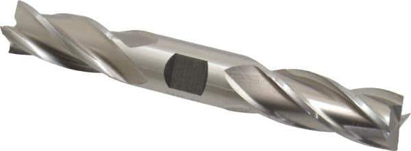 Cleveland - 3/4", 1-5/8" LOC, 3/4" Shank Diam, 5-5/8" OAL, 4 Flute, High Speed Steel Square End Mill - Double End, Uncoated, Spiral Flute, 30° Helix, Centercutting, Right Hand Cut, Right Hand Flute, Series HD-4C - Eagle Tool & Supply
