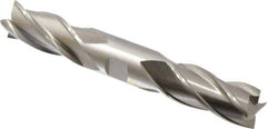 Cleveland - 7/8", 1-7/8" LOC, 7/8" Shank Diam, 6-1/8" OAL, 4 Flute, High Speed Steel Square End Mill - Double End, Uncoated, Spiral Flute, 30° Helix, Centercutting, Right Hand Cut, Right Hand Flute, Series HD-4C - Eagle Tool & Supply