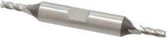 Cleveland - 9/64", 7/16" LOC, 3/8" Shank Diam, 3-1/8" OAL, 4 Flute, High Speed Steel Square End Mill - Double End, Uncoated, Spiral Flute, 30° Helix, Centercutting, Right Hand Cut, Right Hand Flute, Series HD-4C - Eagle Tool & Supply