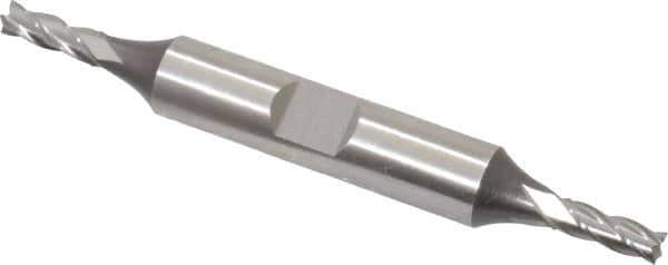 Cleveland - 5/32", 0.438" LOC, 3/8" Shank Diam, 3-1/8" OAL, 4 Flute, High Speed Steel Square End Mill - Double End, Uncoated, Spiral Flute, 30° Helix, Centercutting, Right Hand Cut, Right Hand Flute, Series HD-4C - Eagle Tool & Supply