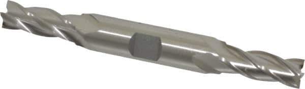 Cleveland - 25/64", 1" LOC, 1/2" Shank Diam, 4-1/2" OAL, 4 Flute, High Speed Steel Square End Mill - Double End, Uncoated, Spiral Flute, 30° Helix, Centercutting, Right Hand Cut, Right Hand Flute, Series HD-4C - Eagle Tool & Supply