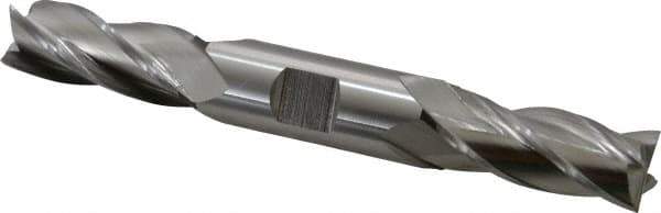 Cleveland - 11/16", 1-5/8" LOC, 3/4" Shank Diam, 5-5/8" OAL, 4 Flute, High Speed Steel Square End Mill - Double End, Uncoated, Spiral Flute, 30° Helix, Centercutting, Right Hand Cut, Right Hand Flute, Series HD-4C - Eagle Tool & Supply