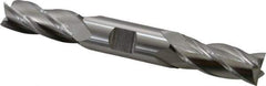 Cleveland - 11/16", 1-5/8" LOC, 3/4" Shank Diam, 5-5/8" OAL, 4 Flute, High Speed Steel Square End Mill - Double End, Uncoated, Spiral Flute, 30° Helix, Centercutting, Right Hand Cut, Right Hand Flute, Series HD-4C - Eagle Tool & Supply