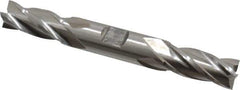 Cleveland - 19/32", 1-3/8" LOC, 5/8" Shank Diam, 5" OAL, 4 Flute, High Speed Steel Square End Mill - Double End, Uncoated, Spiral Flute, 30° Helix, Centercutting, Right Hand Cut, Right Hand Flute, Series HD-4C - Eagle Tool & Supply