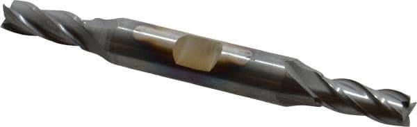 Cleveland - 17/64", 11/16" LOC, 3/8" Shank Diam, 3-3/8" OAL, 4 Flute, High Speed Steel Square End Mill - Double End, TiCN Finish, Spiral Flute, 30° Helix, Centercutting, Right Hand Cut, Right Hand Flute, Series HD-4C - Eagle Tool & Supply