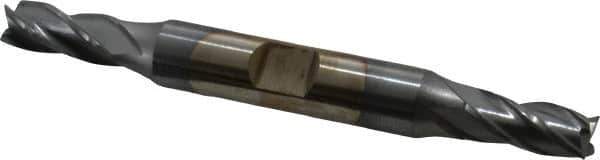 Cleveland - 9/32", 11/16" LOC, 3/8" Shank Diam, 3-3/8" OAL, 4 Flute, High Speed Steel Square End Mill - Double End, TiCN Finish, Spiral Flute, 30° Helix, Centercutting, Right Hand Cut, Right Hand Flute, Series HD-4C - Eagle Tool & Supply