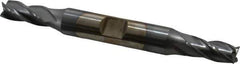 Cleveland - 9/32", 11/16" LOC, 3/8" Shank Diam, 3-3/8" OAL, 4 Flute, High Speed Steel Square End Mill - Double End, TiCN Finish, Spiral Flute, 30° Helix, Centercutting, Right Hand Cut, Right Hand Flute, Series HD-4C - Eagle Tool & Supply