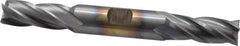 Cleveland - 9/16", 1-3/8" LOC, 5/8" Shank Diam, 5" OAL, 4 Flute, High Speed Steel Square End Mill - Double End, TiCN Finish, Spiral Flute, 30° Helix, Centercutting, Right Hand Cut, Right Hand Flute, Series HD-4C - Eagle Tool & Supply