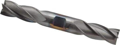 Cleveland - 3/4", 1-5/8" LOC, 3/4" Shank Diam, 5-5/8" OAL, 4 Flute, High Speed Steel Square End Mill - Double End, TiCN Finish, Spiral Flute, 30° Helix, Centercutting, Right Hand Cut, Right Hand Flute, Series HD-4C - Eagle Tool & Supply
