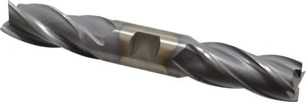 Cleveland - 7/8", 1-7/8" LOC, 7/8" Shank Diam, 6-1/8" OAL, 4 Flute, High Speed Steel Square End Mill - Double End, TiCN Finish, Spiral Flute, 30° Helix, Centercutting, Right Hand Cut, Right Hand Flute, Series HD-4C - Eagle Tool & Supply