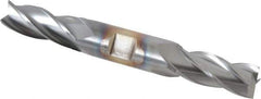 Cleveland - 11/16", 1-5/8" LOC, 3/4" Shank Diam, 5-5/8" OAL, 4 Flute, High Speed Steel Square End Mill - Double End, TiCN Finish, Spiral Flute, 30° Helix, Centercutting, Right Hand Cut, Right Hand Flute, Series HD-4C - Eagle Tool & Supply