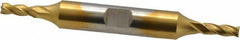 Cleveland - 5/32", 7/16" LOC, 3/8" Shank Diam, 3-1/8" OAL, 4 Flute, High Speed Steel Square End Mill - Double End, TiN Finish, Spiral Flute, 30° Helix, Centercutting, Right Hand Cut, Right Hand Flute, Series HD-4C - Eagle Tool & Supply