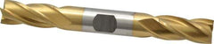 Cleveland - 1/2", 1" LOC, 1/2" Shank Diam, 4-1/2" OAL, 4 Flute, High Speed Steel Square End Mill - Double End, TiN Finish, Spiral Flute, 30° Helix, Centercutting, Right Hand Cut, Right Hand Flute, Series HD-4C - Eagle Tool & Supply
