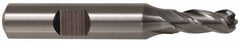 Cleveland - 5/8" Diam, 2-1/2" LOC, 4 Flute High Speed Steel Ball End Mill - Uncoated, Single End, 3-1/4" OAL, 5/8" Shank Diam, Spiral Flute - Eagle Tool & Supply
