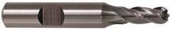 Cleveland - 7/8" Diam, 1-7/8" LOC, 4 Flute High Speed Steel Ball End Mill - Uncoated, Single End, 4-1/8" OAL, 7/8" Shank Diam, Spiral Flute - Eagle Tool & Supply