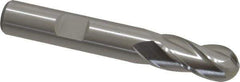 Cleveland - 3/8" Diam, 3/4" LOC, 4 Flute High Speed Steel Ball End Mill - Uncoated, Single End, 2-1/2" OAL, 3/8" Shank Diam, Spiral Flute - Eagle Tool & Supply