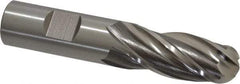 Cleveland - 3/4" Diam, 1-5/8" LOC, 4 Flute High Speed Steel Ball End Mill - Uncoated, Single End, 3-7/8" OAL, 3/4" Shank Diam, Spiral Flute - Eagle Tool & Supply