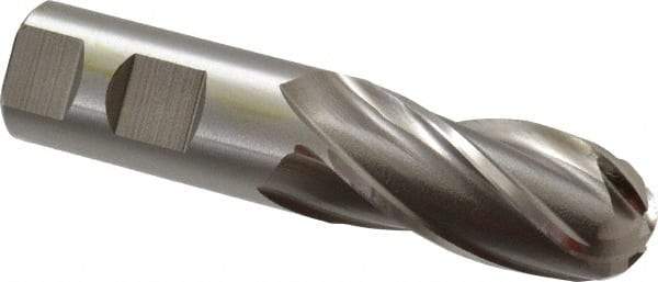 Cleveland - 1" Diam, 2" LOC, 4 Flute High Speed Steel Ball End Mill - Uncoated, Single End, 4-1/2" OAL, 1" Shank Diam, Spiral Flute - Eagle Tool & Supply