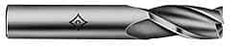 Cleveland - 13/16", 1-7/8" LOC, 5/8" Shank Diam, 4" OAL, 3 Flute, High Speed Steel Square End Mill - Single End, TiN Finish, Spiral Flute, 30° Helix, Centercutting, Right Hand Cut, Right Hand Flute, Series HG-3 - Eagle Tool & Supply