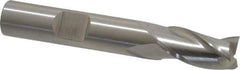 Cleveland - 3/8", 3/4" LOC, 3/8" Shank Diam, 2-1/2" OAL, 3 Flute, High Speed Steel Square End Mill - Single End, Uncoated, Spiral Flute, 30° Helix, Centercutting, Right Hand Cut, Right Hand Flute, Series HG-3 - Eagle Tool & Supply