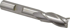 Cleveland - 7/16", 1" LOC, 3/8" Shank Diam, 2-11/16" OAL, 3 Flute, High Speed Steel Square End Mill - Single End, Uncoated, Spiral Flute, 30° Helix, Centercutting, Right Hand Cut, Right Hand Flute, Series HG-3 - Eagle Tool & Supply