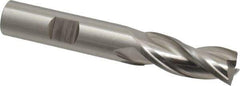 Cleveland - 1/2", 1-1/4" LOC, 1/2" Shank Diam, 3-1/4" OAL, 3 Flute, High Speed Steel Square End Mill - Single End, Uncoated, Spiral Flute, 30° Helix, Centercutting, Right Hand Cut, Right Hand Flute, Series HG-3 - Eagle Tool & Supply