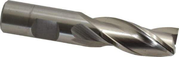 Cleveland - 3/4", 1-5/8" LOC, 3/4" Shank Diam, 3-7/8" OAL, 3 Flute, High Speed Steel Square End Mill - Single End, Uncoated, Spiral Flute, 30° Helix, Centercutting, Right Hand Cut, Right Hand Flute, Series HG-3 - Eagle Tool & Supply