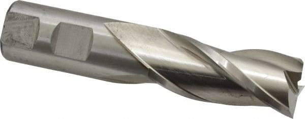 Cleveland - 7/8", 1-7/8" LOC, 7/8" Shank Diam, 4-1/8" OAL, 3 Flute, High Speed Steel Square End Mill - Single End, Uncoated, Spiral Flute, 30° Helix, Centercutting, Right Hand Cut, Right Hand Flute, Series HG-3 - Eagle Tool & Supply