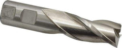 Cleveland - 7/8", 1-7/8" LOC, 7/8" Shank Diam, 4-1/8" OAL, 3 Flute, High Speed Steel Square End Mill - Single End, Uncoated, Spiral Flute, 30° Helix, Centercutting, Right Hand Cut, Right Hand Flute, Series HG-3 - Eagle Tool & Supply