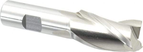 Cleveland - 1", 1-7/8" LOC, 3/4" Shank Diam, 4-1/8" OAL, 3 Flute, High Speed Steel Square End Mill - Single End, Uncoated, Spiral Flute, 30° Helix, Centercutting, Right Hand Cut, Right Hand Flute, Series HG-3 - Eagle Tool & Supply