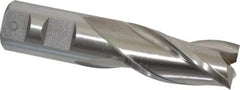 Cleveland - 1", 2" LOC, 1" Shank Diam, 4-1/2" OAL, 3 Flute, High Speed Steel Square End Mill - Single End, Uncoated, Spiral Flute, 30° Helix, Centercutting, Right Hand Cut, Right Hand Flute, Series HG-3 - Eagle Tool & Supply
