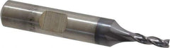 Cleveland - 1/8", 3/8" LOC, 3/8" Shank Diam, 2-5/16" OAL, 3 Flute, High Speed Steel Square End Mill - Single End, TiCN Finish, Spiral Flute, 30° Helix, Centercutting, Right Hand Cut, Right Hand Flute, Series HG-3 - Eagle Tool & Supply
