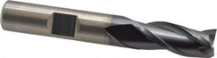 Cleveland - 3/8", 3/4" LOC, 3/8" Shank Diam, 2-1/2" OAL, 3 Flute, High Speed Steel Square End Mill - Single End, TiCN Finish, Spiral Flute, 30° Helix, Centercutting, Right Hand Cut, Right Hand Flute, Series HG-3 - Eagle Tool & Supply