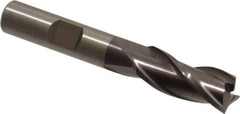 Cleveland - 7/16", 1" LOC, 3/8" Shank Diam, 2-11/16" OAL, 3 Flute, High Speed Steel Square End Mill - Single End, TiCN Finish, Spiral Flute, 30° Helix, Centercutting, Right Hand Cut, Right Hand Flute, Series HG-3 - Eagle Tool & Supply