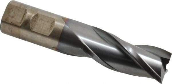 Cleveland - 7/8", 1-7/8" LOC, 7/8" Shank Diam, 4-1/8" OAL, 3 Flute, High Speed Steel Square End Mill - Single End, TiCN Finish, Spiral Flute, 30° Helix, Centercutting, Right Hand Cut, Right Hand Flute, Series HG-3 - Eagle Tool & Supply