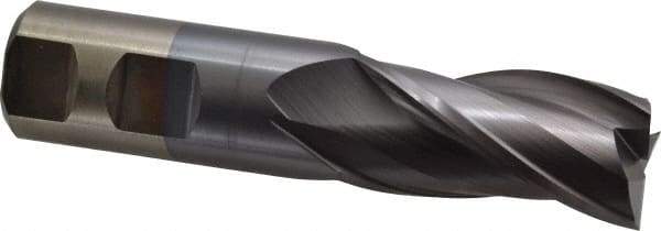 Cleveland - 1", 2" LOC, 1" Shank Diam, 4-1/2" OAL, 3 Flute, High Speed Steel Square End Mill - Single End, TiCN Finish, Spiral Flute, 30° Helix, Centercutting, Right Hand Cut, Right Hand Flute, Series HG-3 - Eagle Tool & Supply