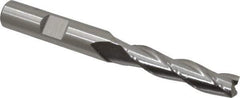 Cleveland - 5/16", 1-3/8" LOC, 3/8" Shank Diam, 3-1/8" OAL, 3 Flute, High Speed Steel Square End Mill - Single End, Uncoated, Spiral Flute, 30° Helix, Centercutting, Right Hand Cut, Right Hand Flute, Series HG-3 - Eagle Tool & Supply