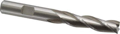 Cleveland - 3/8", 1-1/2" LOC, 3/8" Shank Diam, 3-1/4" OAL, 3 Flute, High Speed Steel Square End Mill - Single End, Uncoated, Spiral Flute, 30° Helix, Centercutting, Right Hand Cut, Right Hand Flute, Series HG-3 - Eagle Tool & Supply